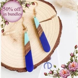 Color Block Geometric Drop Earrings